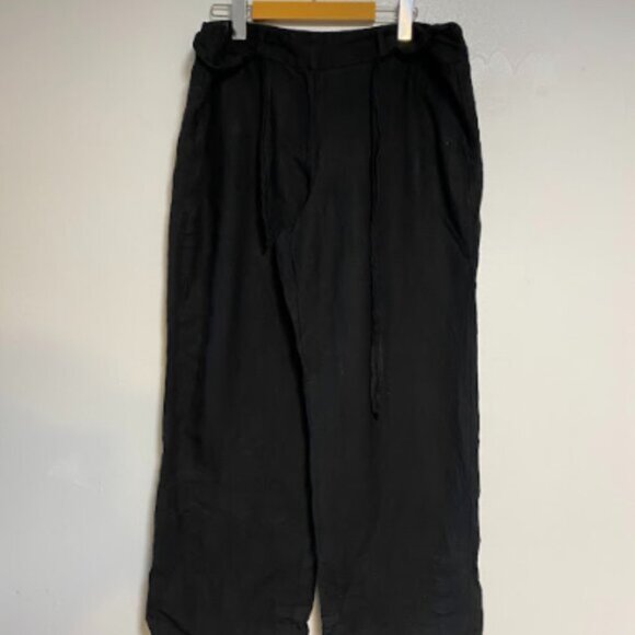 Zac & Rachel Women's Black Linen Blend Wide Leg Pants Size 12 - Picture 9 of 10